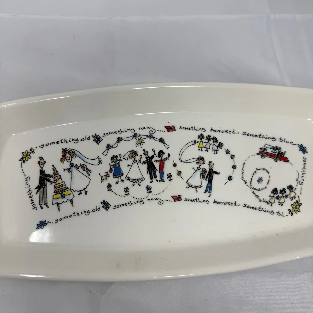 Spose Made in Italy Wedding Something Old Something New Ceramic Serving Platter